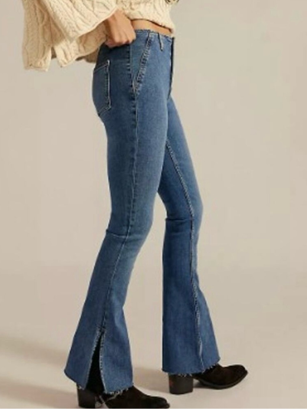 We The Free By Free People:”Level Up Split Bootcut”Jeans In Night Sky NWT